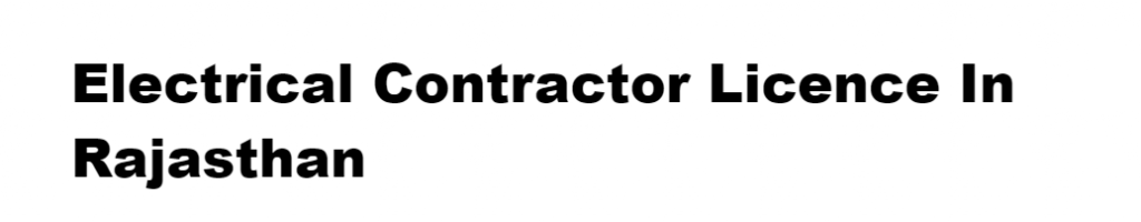 Electrical Contractor Licence